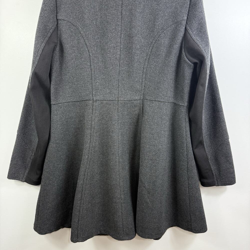 Torrid Gray Military Coat 1X Long A Line Wool Blend Full Zip Gorpcore Winter - Picture 13 of 16